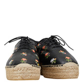 サンローラン 花柄 エスパドリーユ サイズ:39 476427 ブラック レザー レディース SAINT LAURENT 【中古】